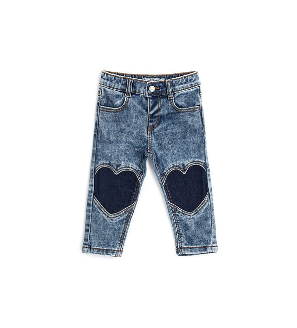 Jeans with heart patches - Little Betty