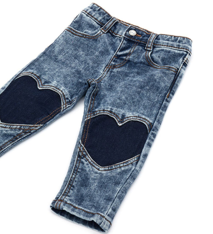 Jeans with heart patches - Little Betty